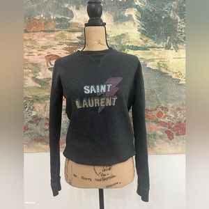Saint Laurent lightning bolt sweatshirt in grey